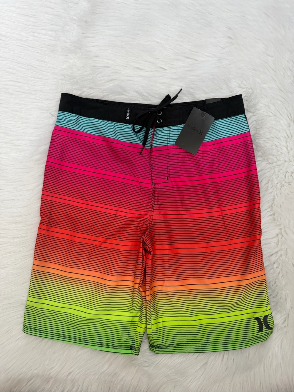 Hurley Multicolor Gradient Stripe Boardshorts Sz 18/29